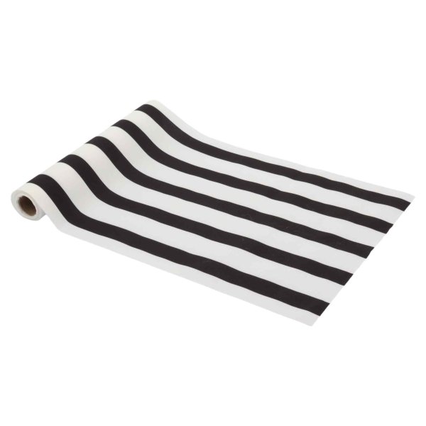 Stoffl�per - Svart og hvit - Stripete - 28 cm x 5 m