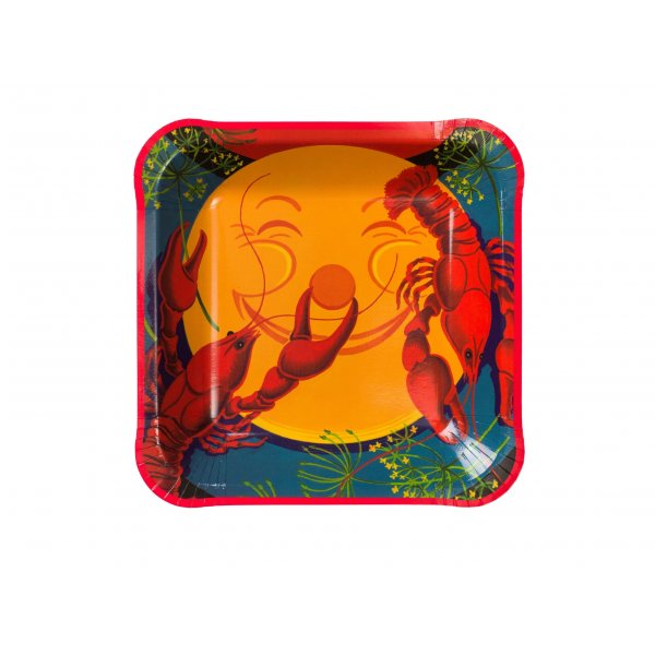 Papirtallerkener - Krabbedesign - 8-pakning (23 x 23 cm) Papirtallerkener - Krabbedesign - 8-pakning (23 x 23 cm)
