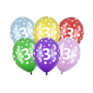 Ballongbukett "3" - 6 stk Ballongbukett "3" - 6 stk