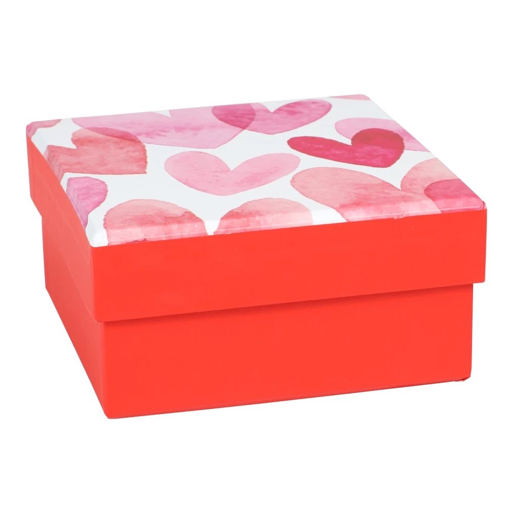 Gaveeske – Valentinsdag – Rosa/rød – 10×10 cm – Gaveesker, Esker og vesker