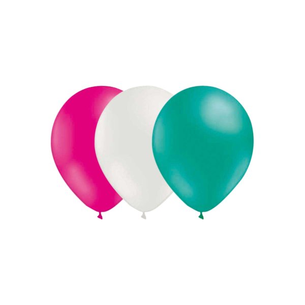 Ballonger - Mix - Magenta/Hvit/Sj�gr�nn - 15-pakning