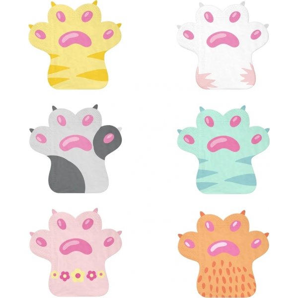 Servietter - Pastellkatter - 12 stk