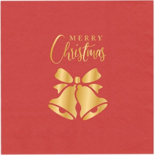 Servietter - Røde - God Jul - 33x33 cm - 10-pakning Servietter - Røde - God Jul - 33x33 cm - 10-pakning