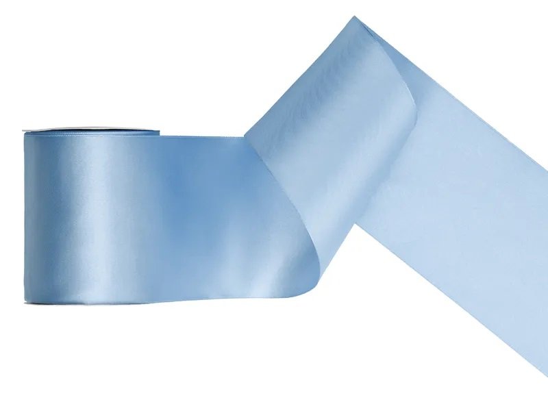 Satengbånd – Tåkeblå – (Bredde: 100 mm) – 25 meter