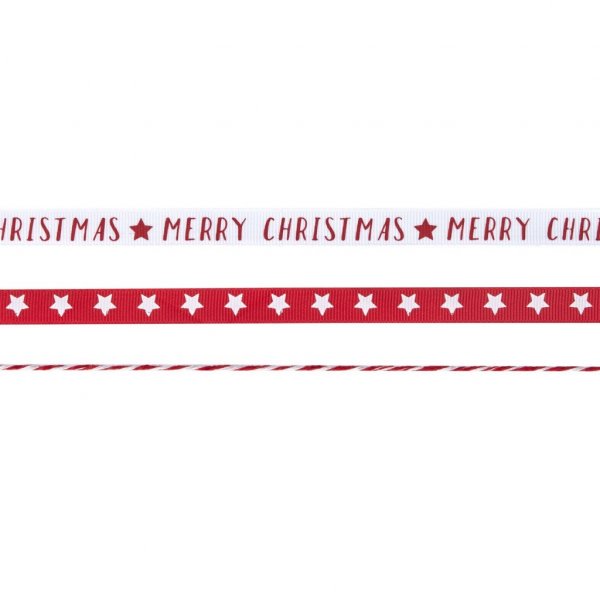 Gavesnor - God Jul - Rød/Hvit - 3-pakning Gavesnor - God Jul - Rød/Hvit - 3-pakning