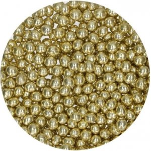 Spr sjokoladeperler - Metallisk gul - Funcakes - 60 g