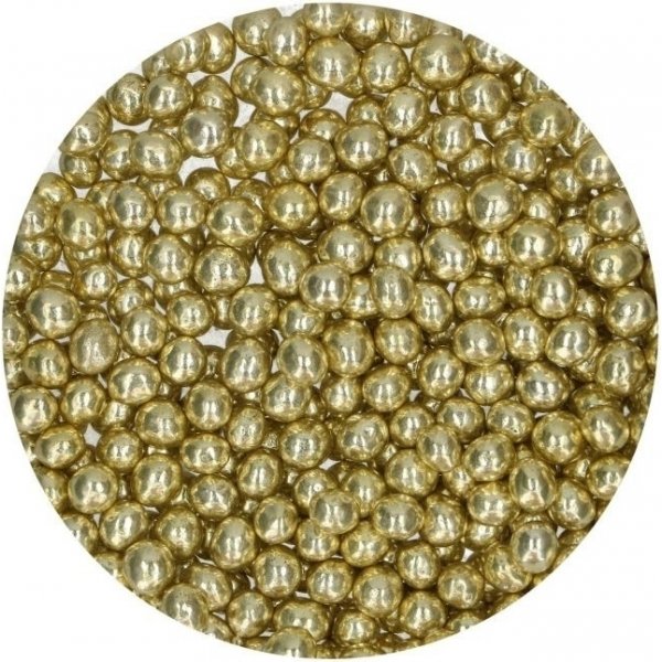 Sprø sjokoladeperler - Metallisk gul - Funcakes - 60 g Sprø sjokoladeperler - Metallisk gul - Funcakes - 60 g