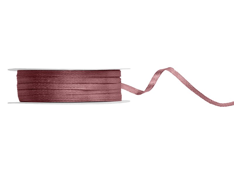 Satengbånd – Mørk rusten rosa – (Bredde: 3 mm) – 50 meter