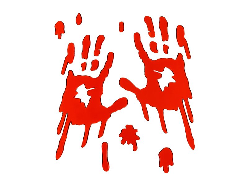 Gel vindusklistremerker blodige hender – Rød – Dekorasjoner, Halloween-dekorasjoner, Halloween
