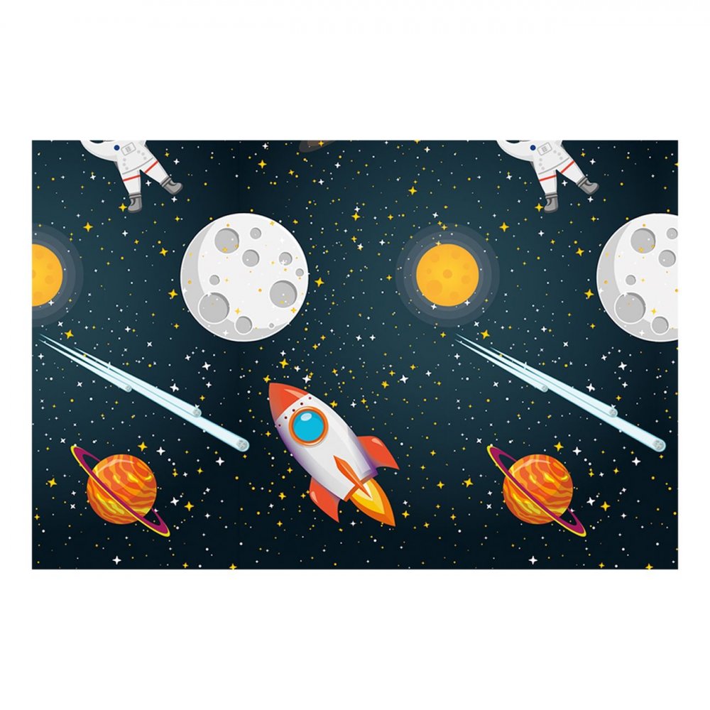 Duk Space Party – Gjenbrukbar plast 120×180 cm – Duker til fester, Duker og løpere til fester