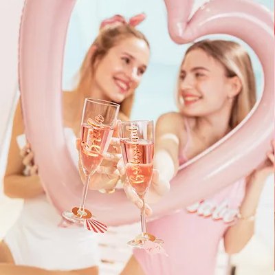 Drikkelapper - Badedrakt - Rosa/Gull - 10-pakning