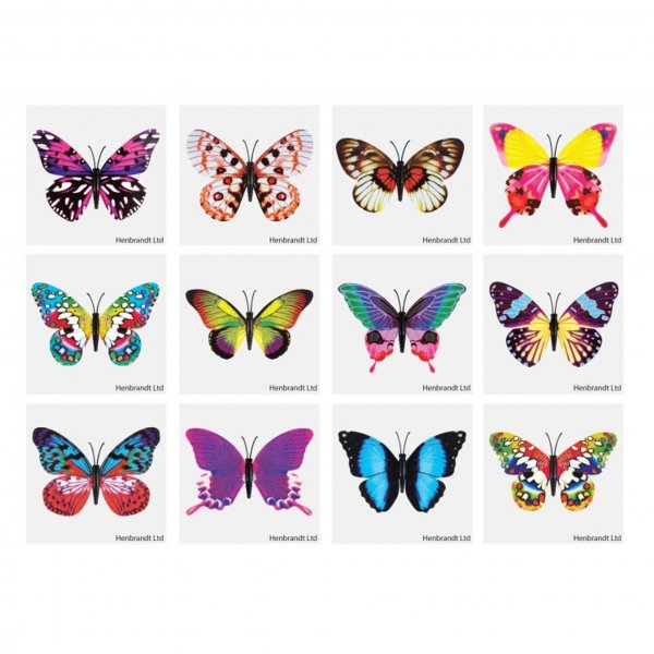 Tatoveringer - Sommerfugler - 12 stk