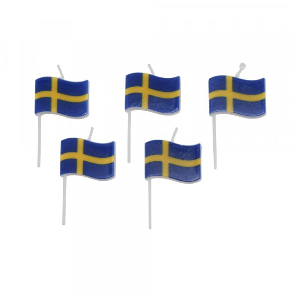 Kakelys med det svenske flagget - 5 stk