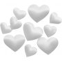 Satenghjerter - hvite - 10+20 mm - 70 stk