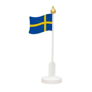 Svensk flagg på en 30 cm base Svensk flagg på en 30 cm base