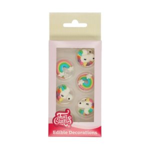 Sukkerdekorasjoner - Enhjørninger og Regnbuer - FunCakes - 12 stk Sukkerdekorasjoner - Enhjørninger og Regnbuer - FunCakes - 12 stk