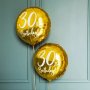 Rund folieballong - Guld - 30th Birthday