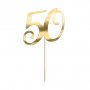 Cake topper - 50 - Gullmetallic