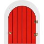 Nissedør - Tre - Rød - Kan åpnes Nissedør - Tre - Rød - Kan åpnes