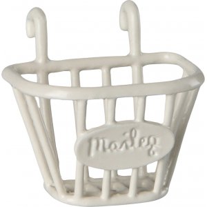 Sykkelkurv for trehjulssykkel - Maileg - Hvit