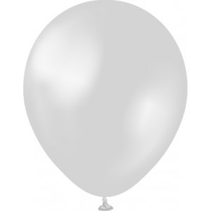 Miniballonger ensfarget - Premium 13 cm - Metallisk slv