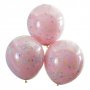 Store konfettiballonger - dobbeltlagde - rosa/pastell - 3-pakning