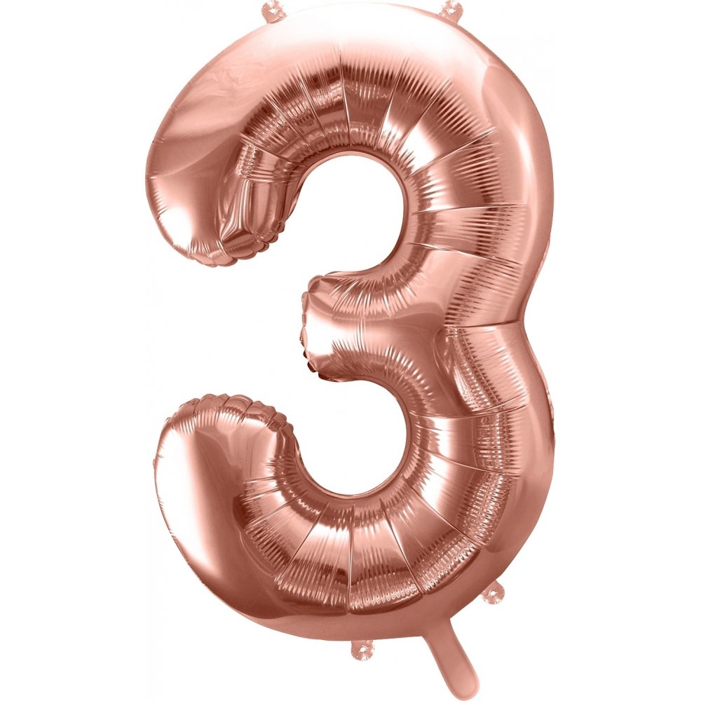Tallballong – Roségull – 86 cm – Nummer: 3 – Tallballonger, Ballonger
