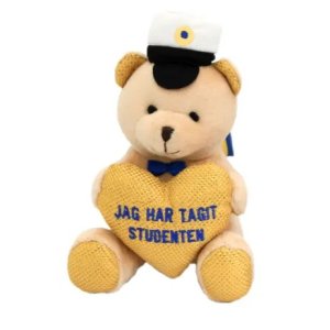 Studentdyr - Teddybjørn - Gullhjerte - "Jeg har uteksaminert meg" Studentdyr - Teddybjørn - Gullhjerte - "Jeg har uteksaminert meg"