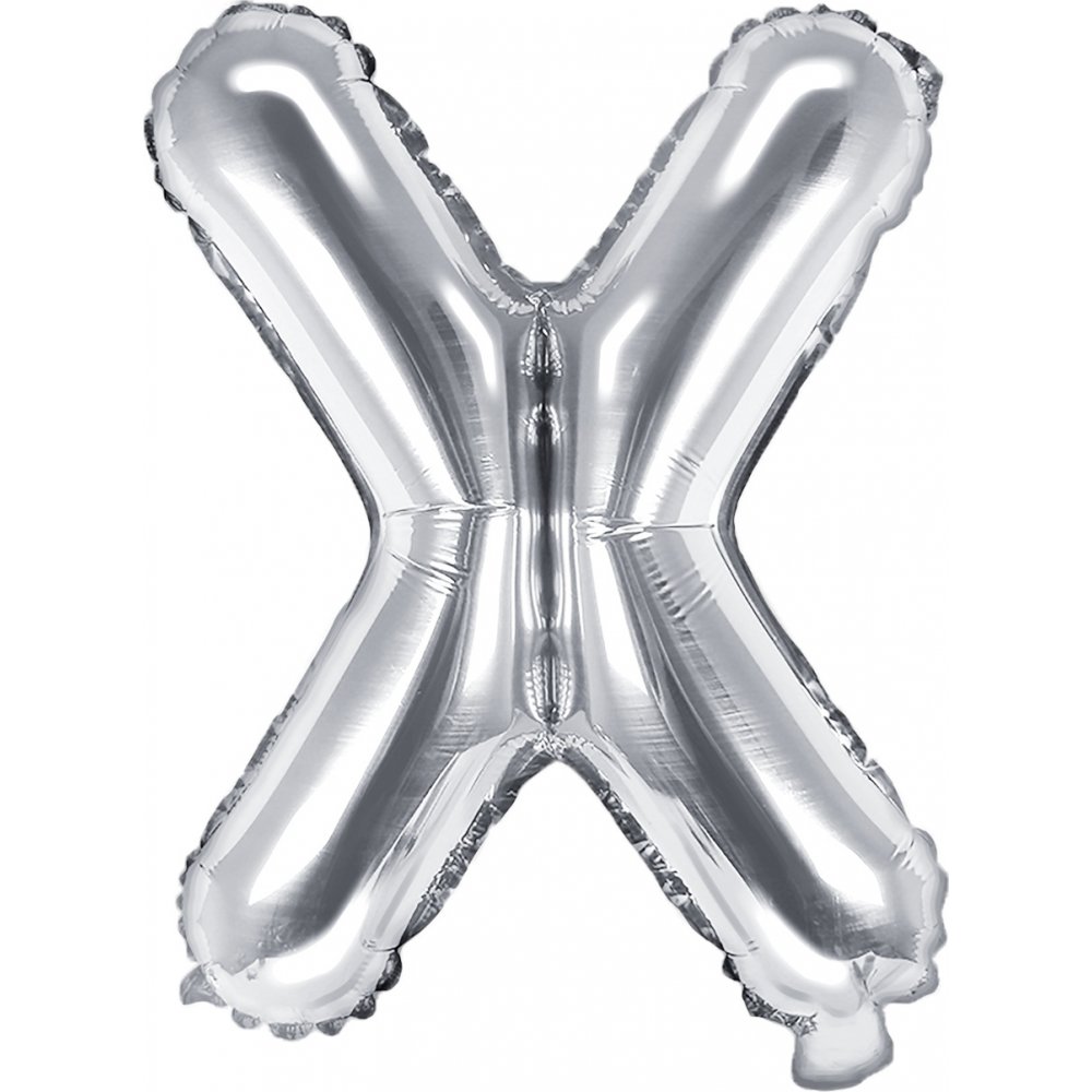 Bokstavballonger - Sølv - 35 cm - Bokstav: X - Bokstavballonger, Ballonger