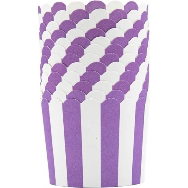 Stabile muffinsformer - Lilla/Hvite - 12 stk Stabile muffinsformer - Lilla/Hvite - 12 stk