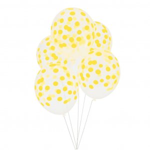 Ballonger - Trykt konfetti - Gul - 5-pakning Ballonger - Trykt konfetti - Gul - 5-pakning