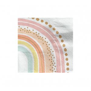 Små servietter - Boho Rainbow - 16-pakning Små servietter - Boho Rainbow - 16-pakning
