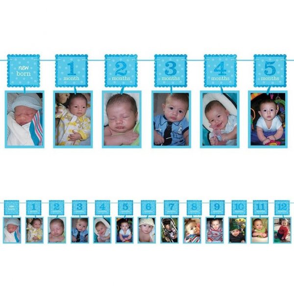 Månedlig girlander - 1-årsdag - Blå Månedlig girlander - 1-årsdag - Blå