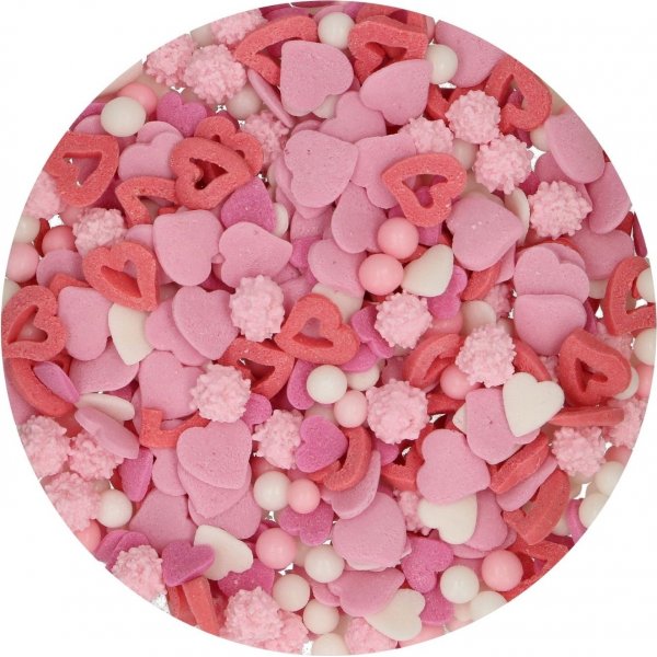 Strøssel - Kjærlighetshjerter - Rosa/Rød - Funcakes - 50 g Strøssel - Kjærlighetshjerter - Rosa/Rød - Funcakes - 50 g