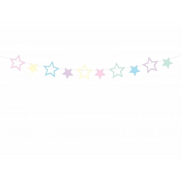 Girlander - Stjerner - Pastell Girlander - Stjerner - Pastell