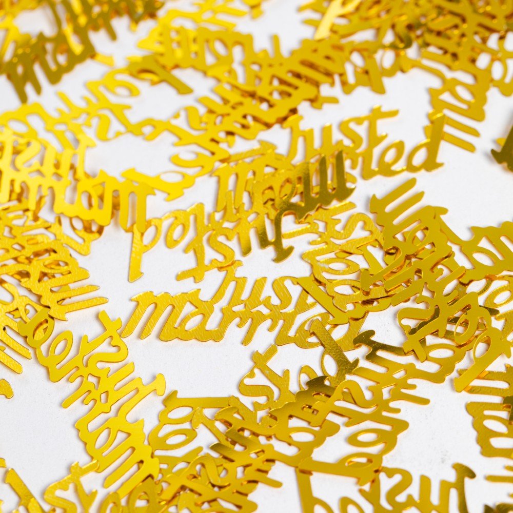 Konfetti - Nygift - Gullmetallisk - 14 g - Konfetti, Små dekorasjoner