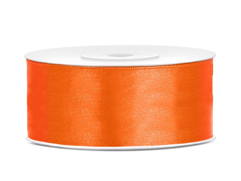 Satengbånd – Oransje – (Bredde: 25 mm) – 25 meter