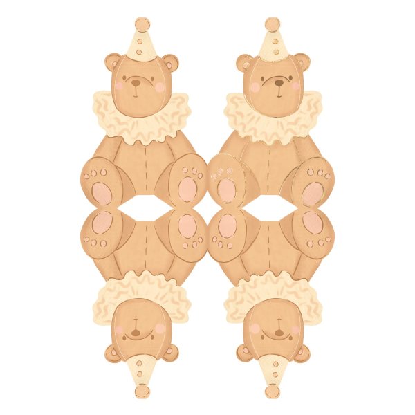 Servietter - Teddybj�rn med festhatt - 10-pakning