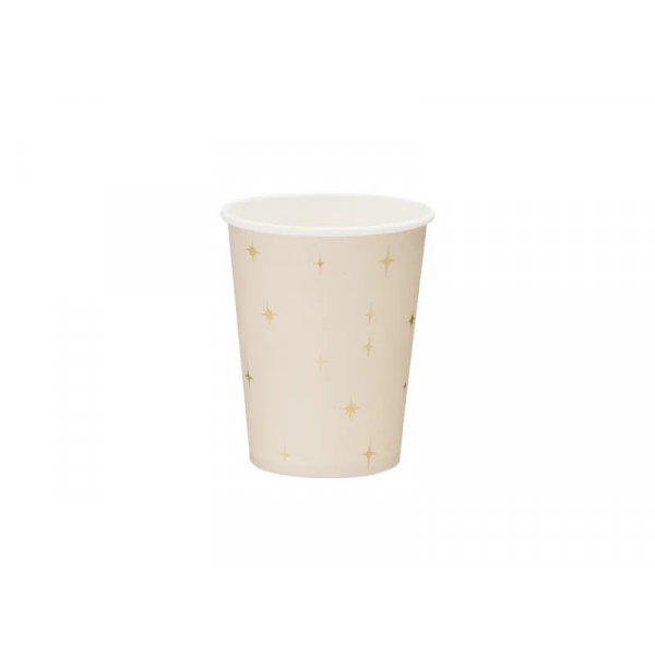 Pappkrus - Beige med gullstjerner - 6-pakning Pappkrus - Beige med gullstjerner - 6-pakning