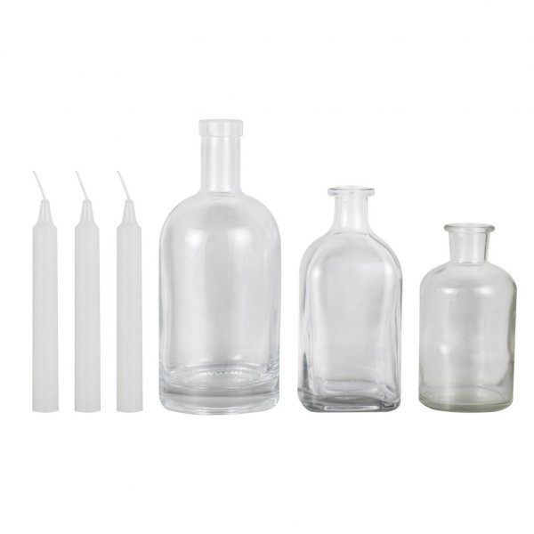 Lysestaker - Glassflasker - Sage Wedding - 3-pakning Lysestaker - Glassflasker - Sage Wedding - 3-pakning