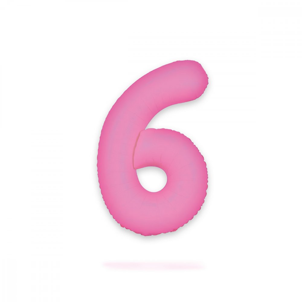 Ballongnummer - Neonrosa - 86 cm - Nummer: 6 - Tallballonger, Ballonger