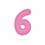 Ballongnummer - Neonrosa - 86 cm - Nummer: 6