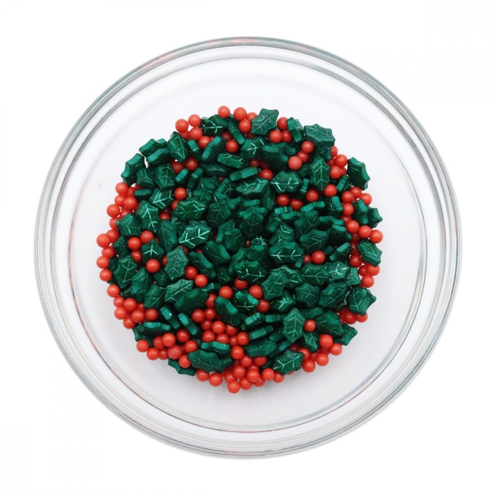 Strøssel - Jul - Kristtornblanding - 105 g - PME - Dryssblandinger, Sprinkles