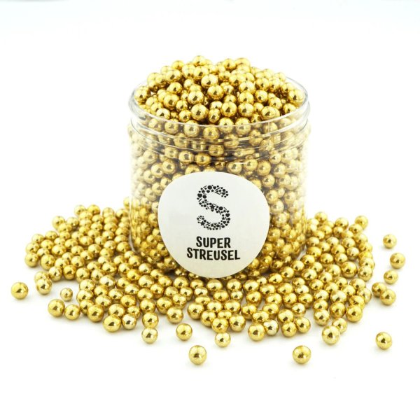 Sjokoladekuler gull - 0,5 cm diameter - Super streusel - 170 g