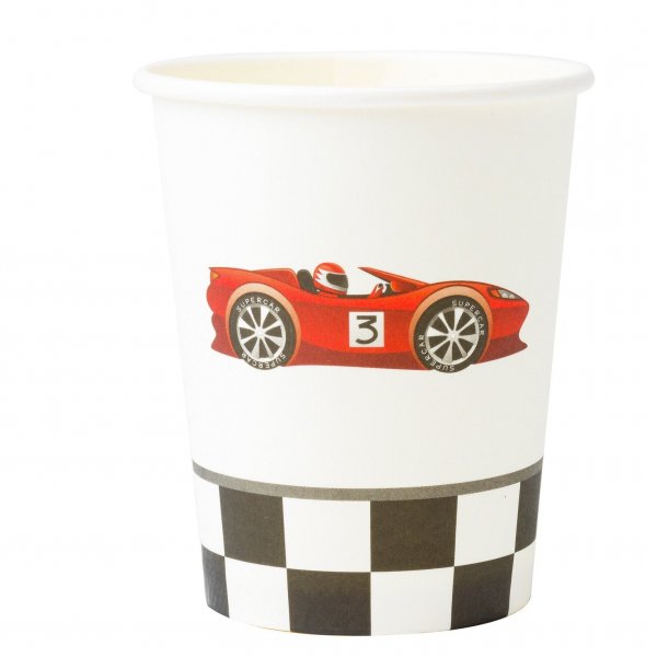 Papirkopp - Bil med slvfolie 8-pakning (250 ml)
