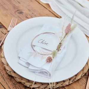 Plasseringskort - DIY - Metallring - 4-pakning