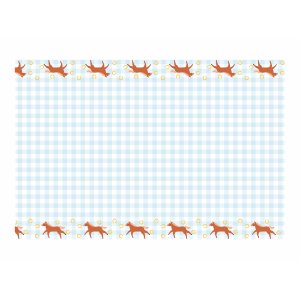 Duk - Rutete med hester - 180x120 cm Duk - Rutete med hester - 180x120 cm