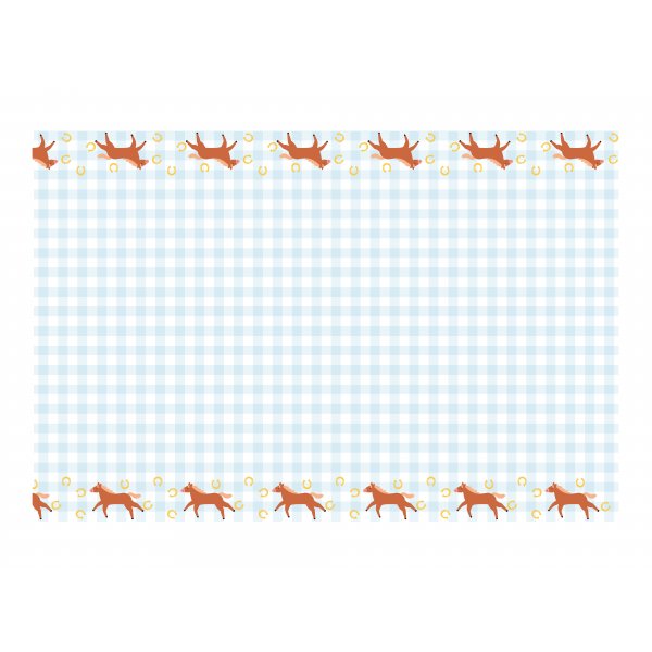 Duk - Rutete med hester - 180x120 cm Duk - Rutete med hester - 180x120 cm