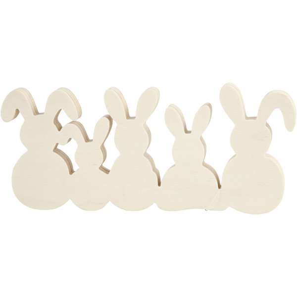 Tredekorasjon - 5 harer Tredekorasjon - 5 harer