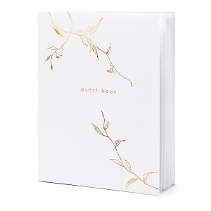 Gjestebok - Grener - Hvit/Gull